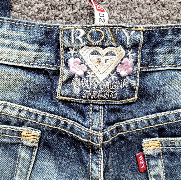 NWT Roxy y2k D2T jeans Women's denim size W29 L30 low rise flared mid wash blue - Picture 4 of 13